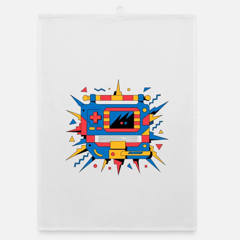 Retro neon console Organic dish towel