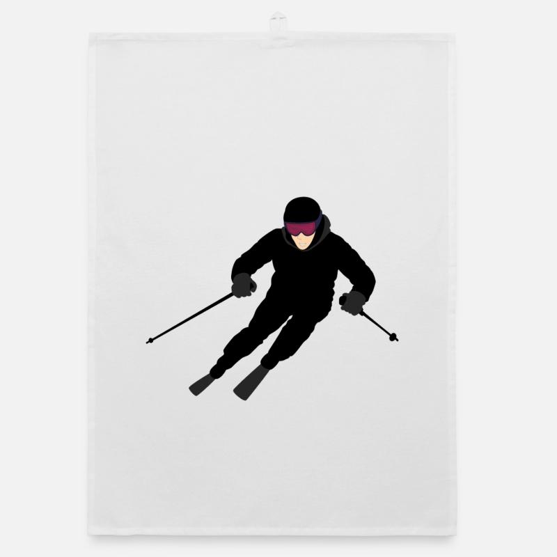 Dynamischer Skifahrer Organic Geschirrtuch