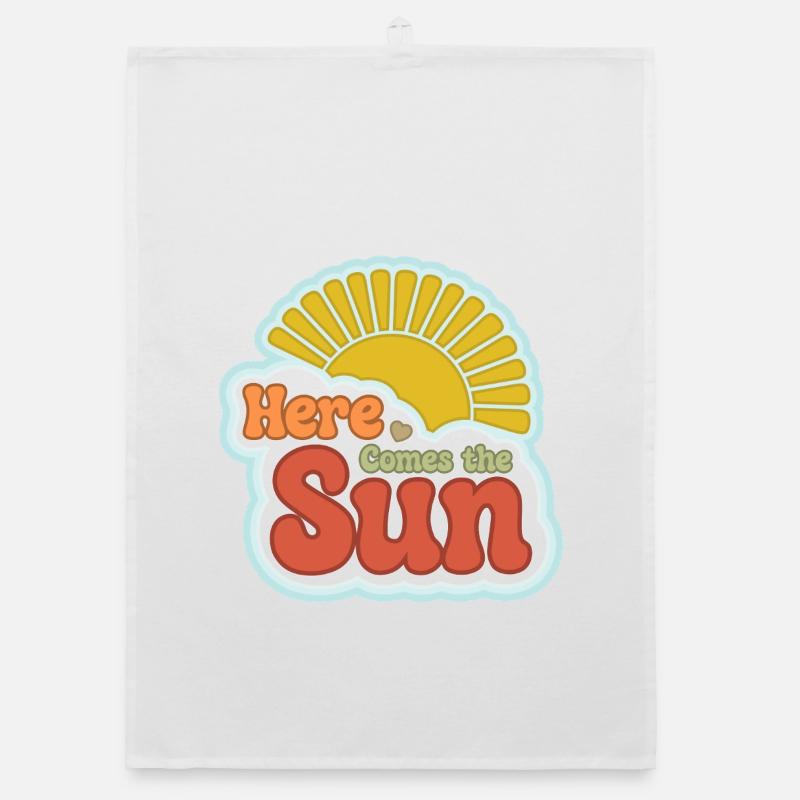 Here Comes the Sun – 60s retro Organic dish towel