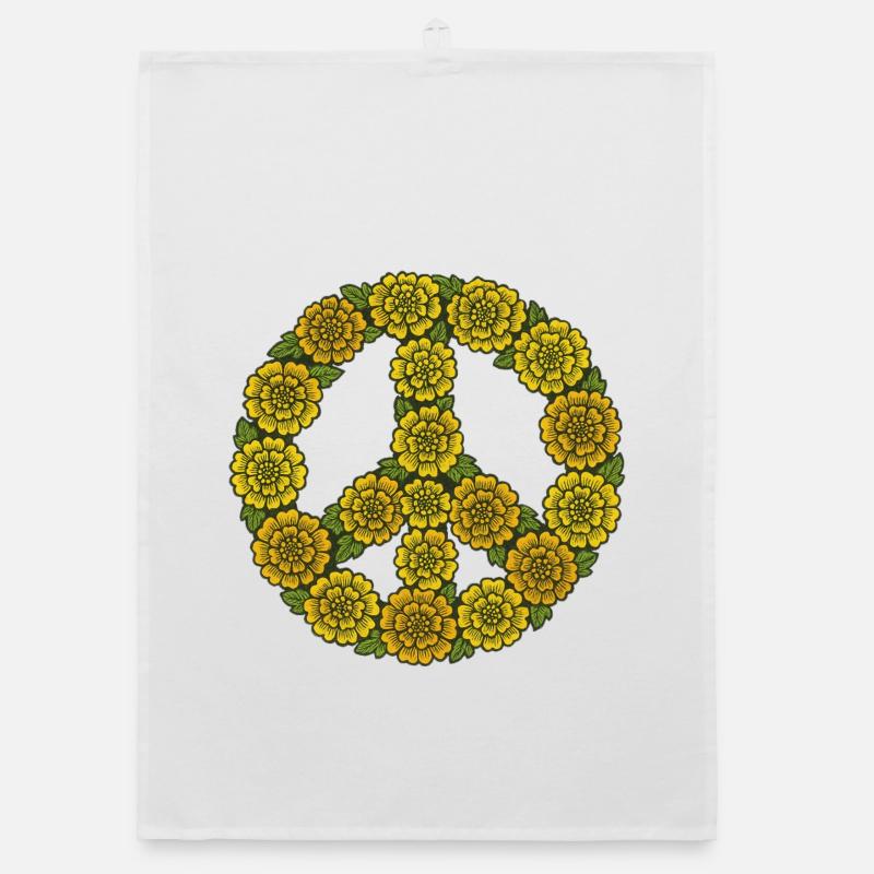 Blumen-Friedenszeichen-Kreis Organic Geschirrtuch