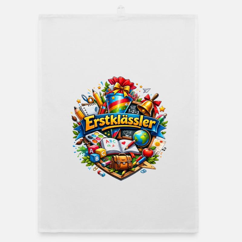 First Grade Learning World Logo Organic dish towel