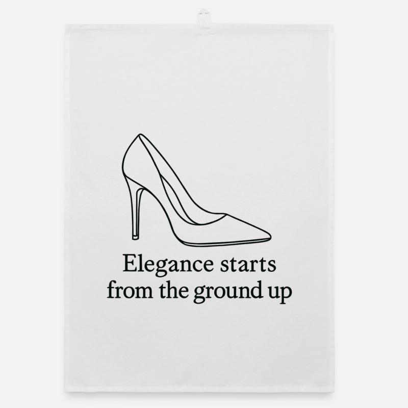 Art de la ligne de talons hauts – Citation de mode Élégance Torchon bio