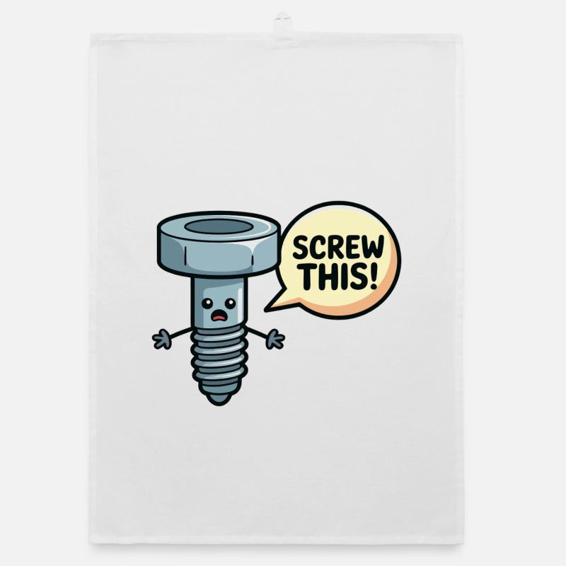 Screw This Funny Screw Pun Design Organic dish towel