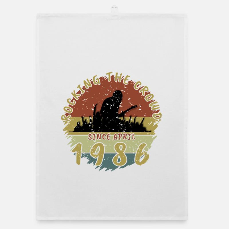40th Birthday Rocking the crowd GIT 04/1986 Organic dish towel
