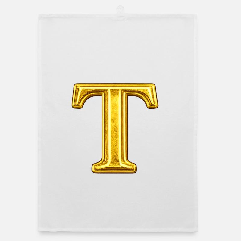 Motif en T doré avec éclat Torchon bio
