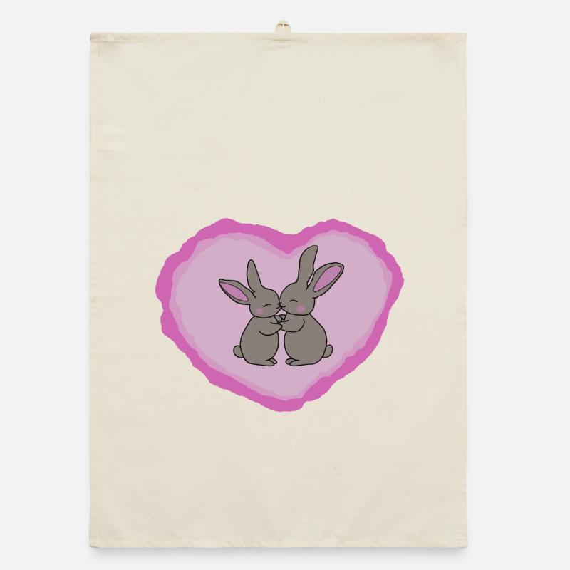 Two Cute Bunnies Organic dish towel