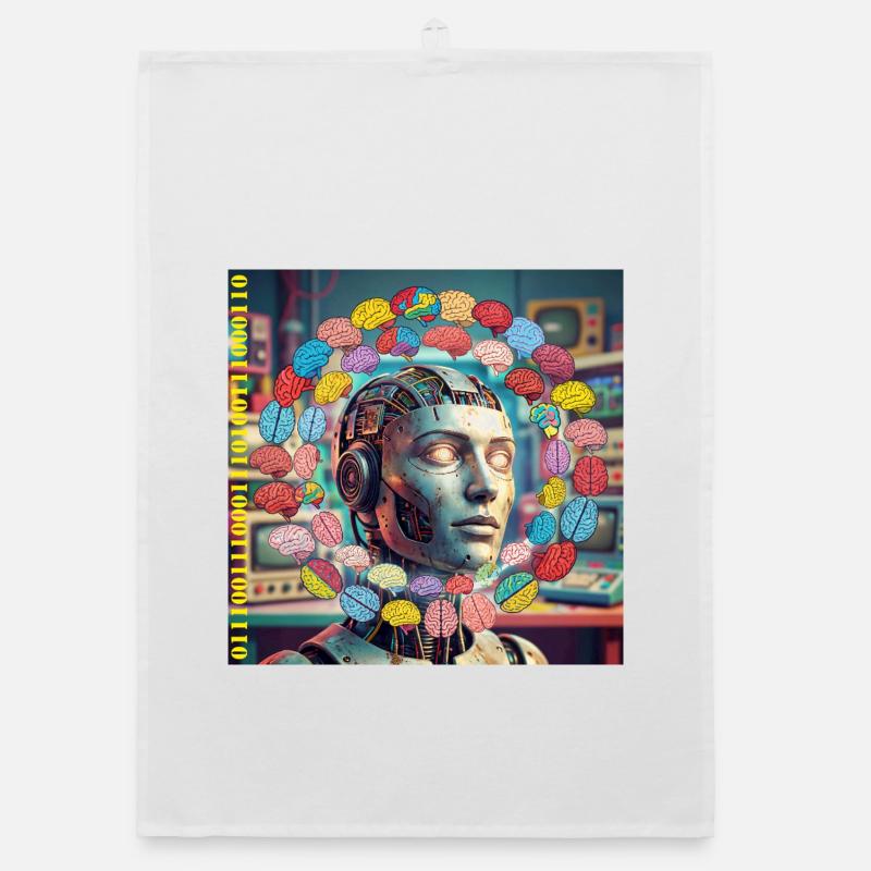 Android mit Gehirnsatelliten Organic Geschirrtuch