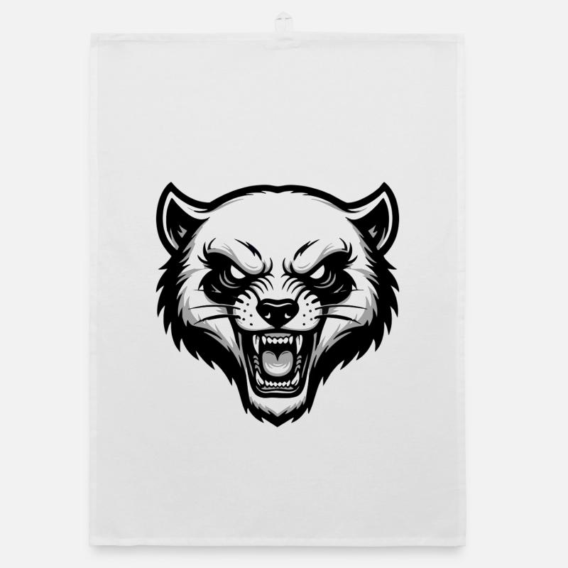 Wild Glutton Wolverine Maskottchen-Logo Organic Geschirrtuch