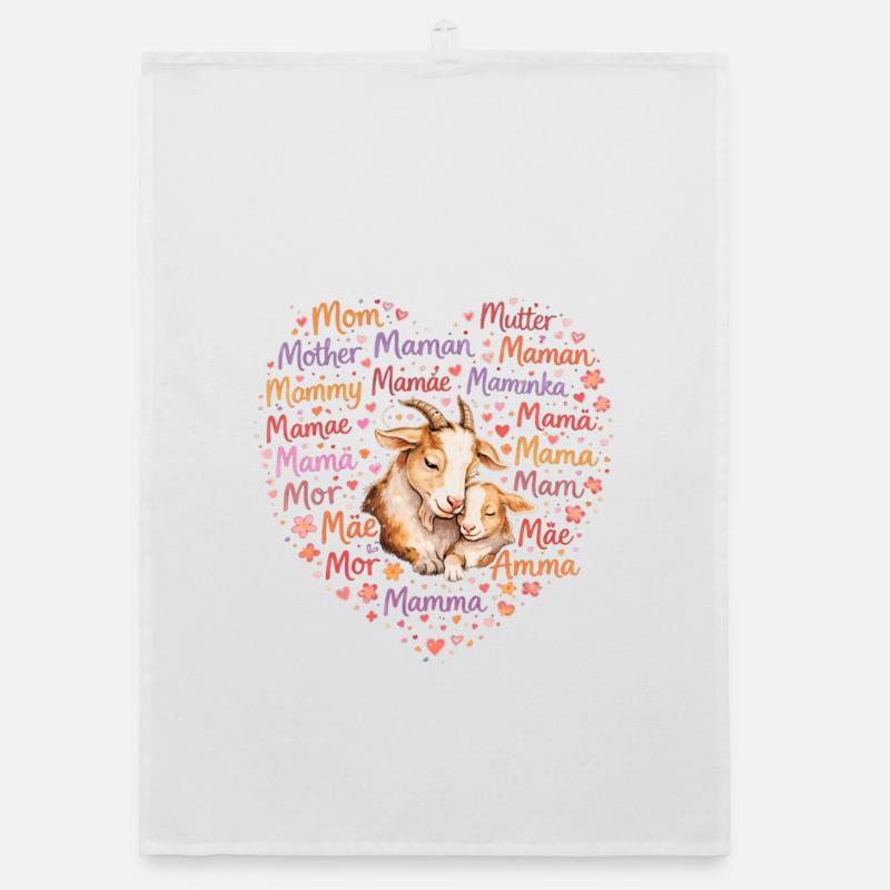Ziegen Mama Herz – Muttertag Geschenk Ziege Organic Geschirrtuch