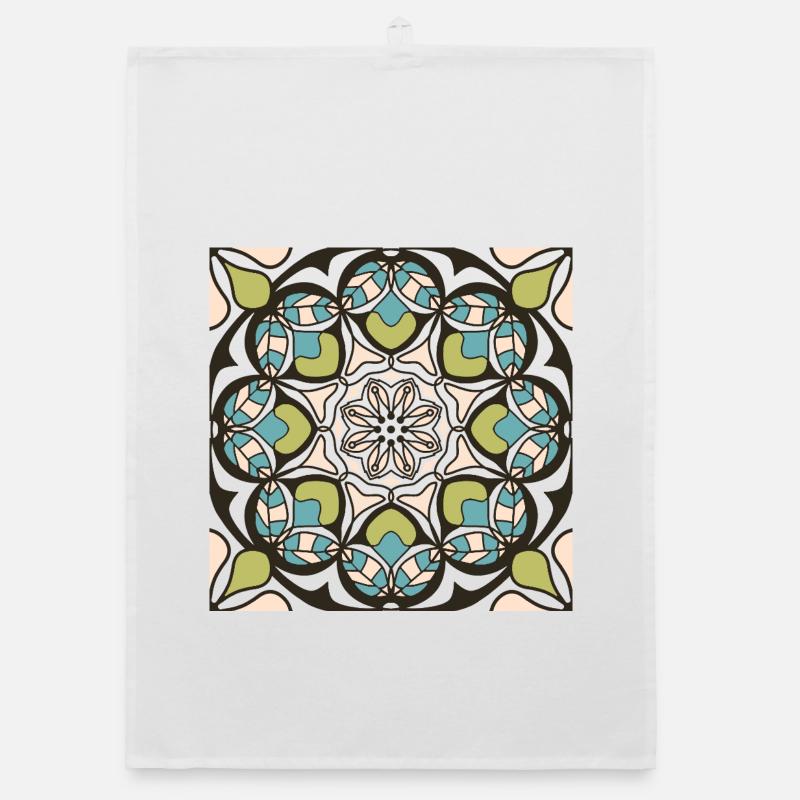 Spring Mandala Organic dish towel