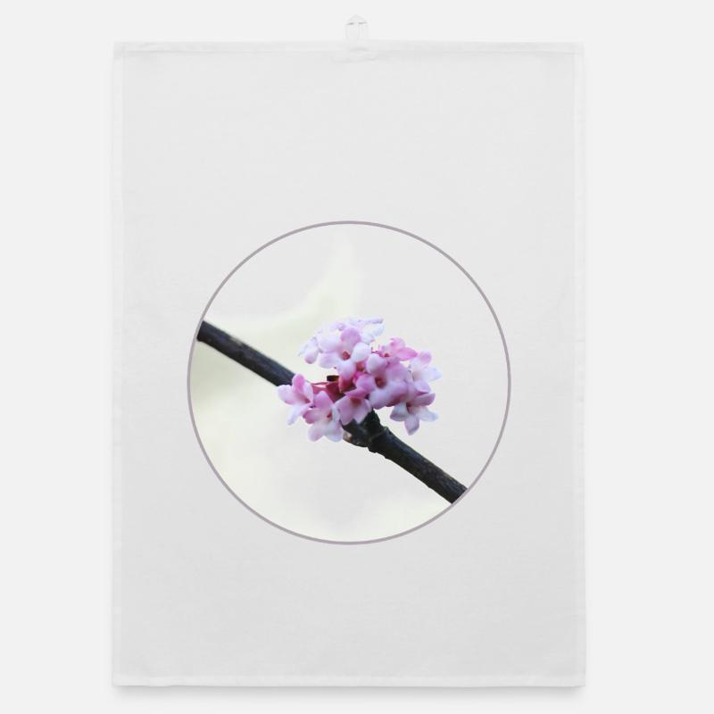 Fleur rose et blanche délicate, fleur blanche Torchon bio