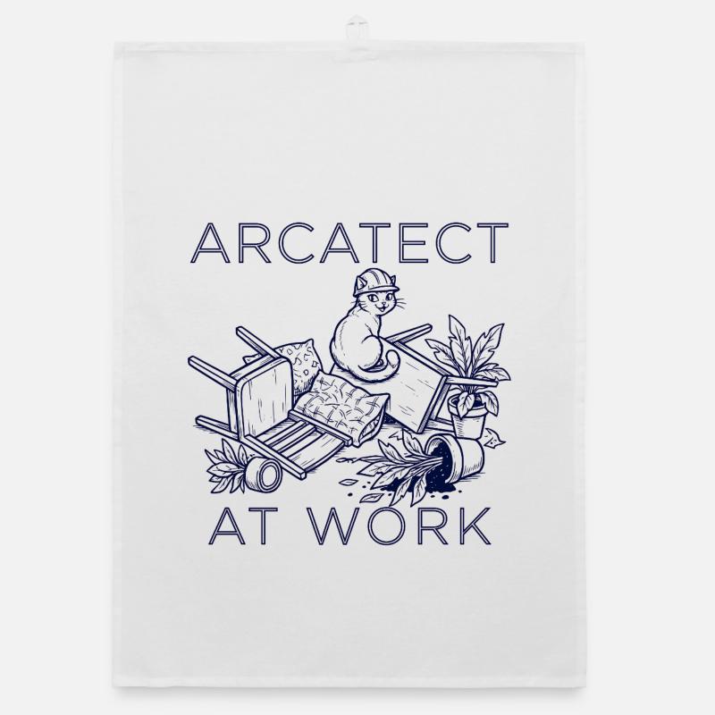 Arbeiterkatze am Werk Organic Geschirrtuch