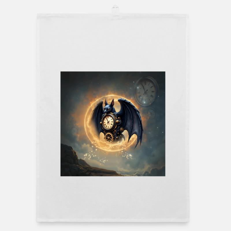 Steampunk Winged Watch Organic dish towel