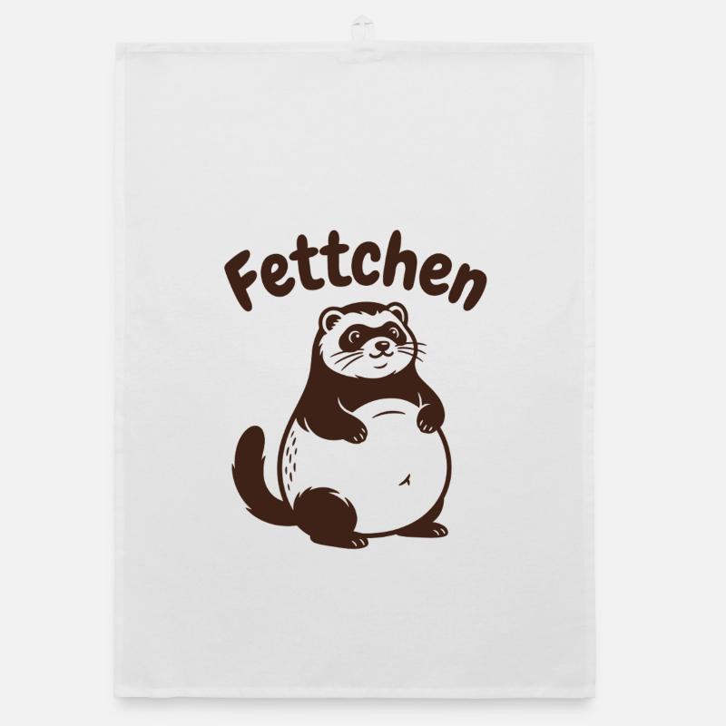 Frettchen - Fettchen mit dicken Bauch Organic Geschirrtuch