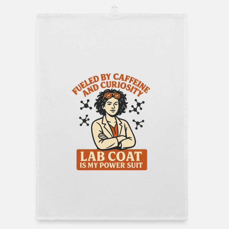 Café de la combinaison énergétique en blouse de laboratoire - Torchon bio - blanc