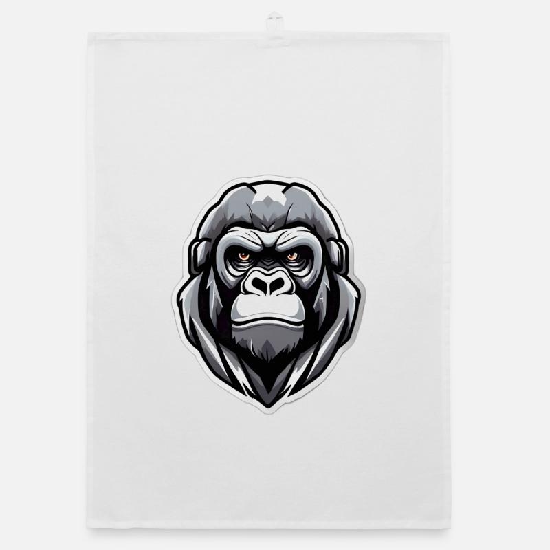 Gorilla Warrior Graphic Organic dish towel