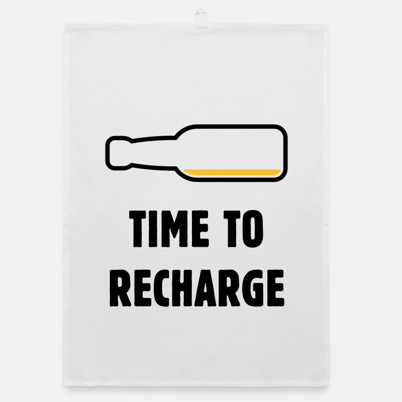 Time To Recharge (Bier / Bierchen / POS 2C) Organic Geschirrtuch