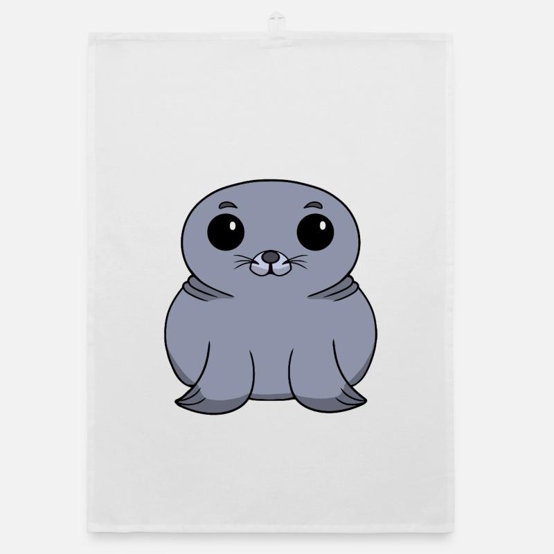 Chibi Seals Organic dish towel