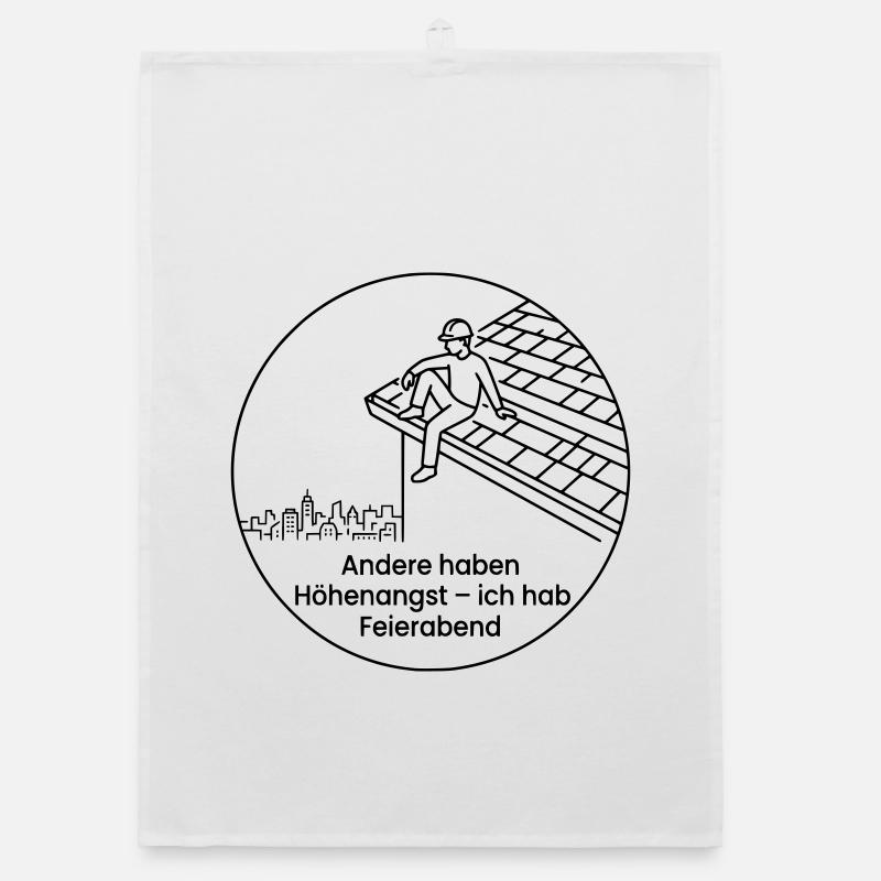 Dachdecker Höhenangst Feierabend Organic Geschirrtuch