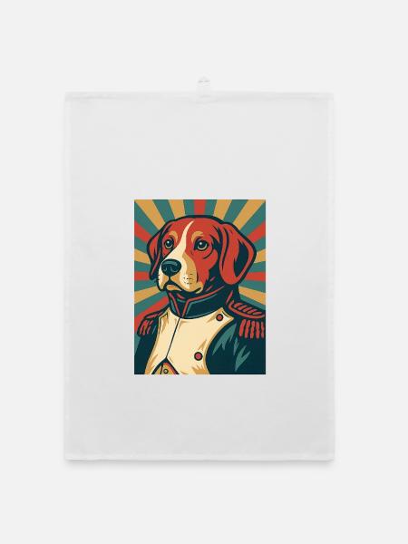 Dog General Style Poster Rétro Design Vintage - Torchon bio - blanc - Devant