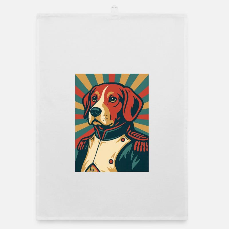 Hund General Retro Poster Stil Vintage Design Organic Geschirrtuch