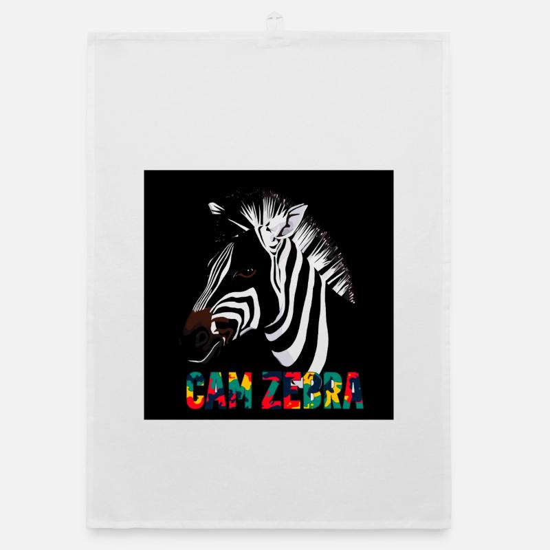 Zebra Silhouette with Colorful Text CANZEBRA Organic dish towel