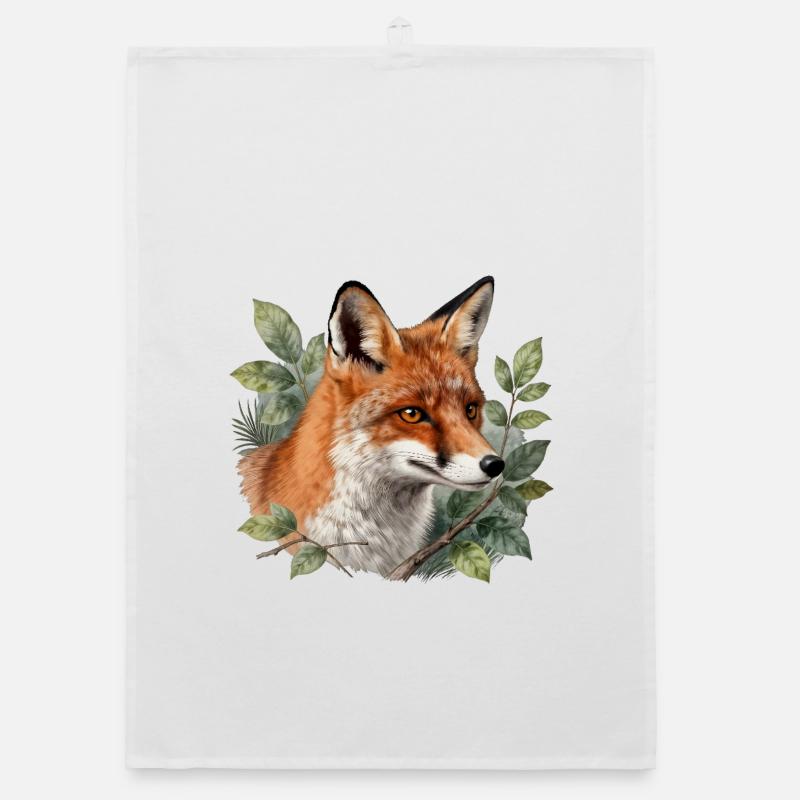 Botanical Fox Organic dish towel