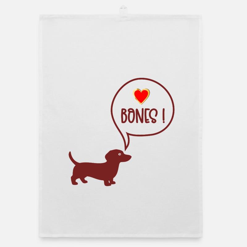 Chew Bone Dachshund Organic dish towel