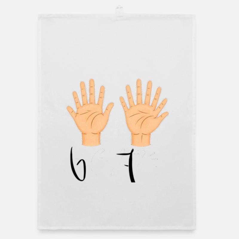 Double Open Hands Illustration Organic dish towel