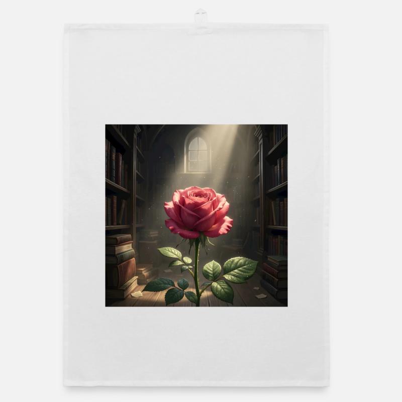 Rose Amidst Library Light Organic dish towel