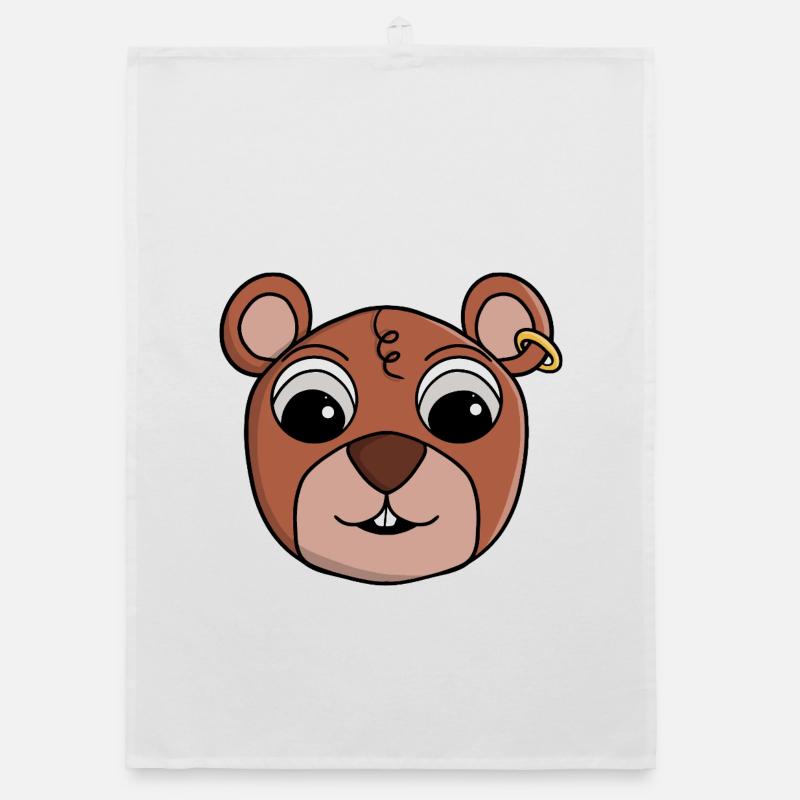 Visage d’Animal Espiègle et Joyeux Torchon bio