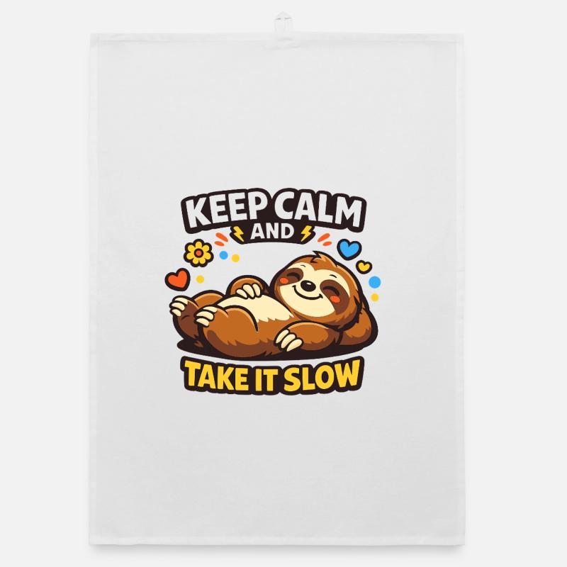 Sloth Rest Take It Slow Organic dish towel