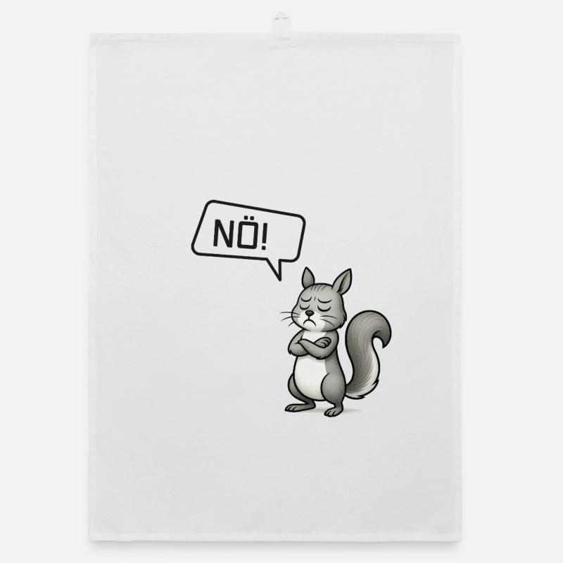 Nö! Eichhörnchen – Kleiner Sturkopf im Wald Organic Geschirrtuch