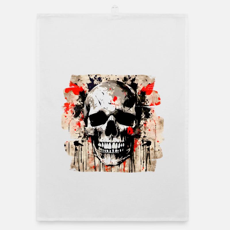 Schädel Graffiti Explosion Organic Geschirrtuch
