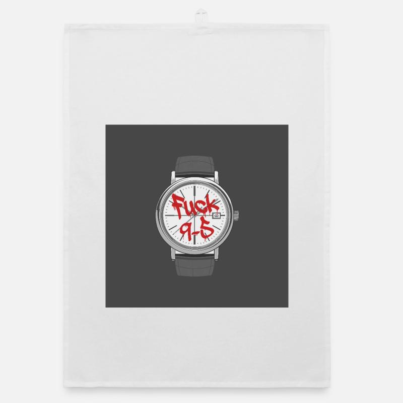9 to 5 Work Annoys Clock Statement Design Organic dish towel