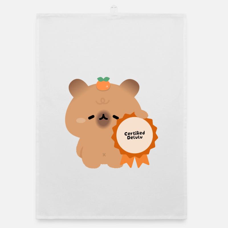 Certified Delulu Capybara  Organic dish towel