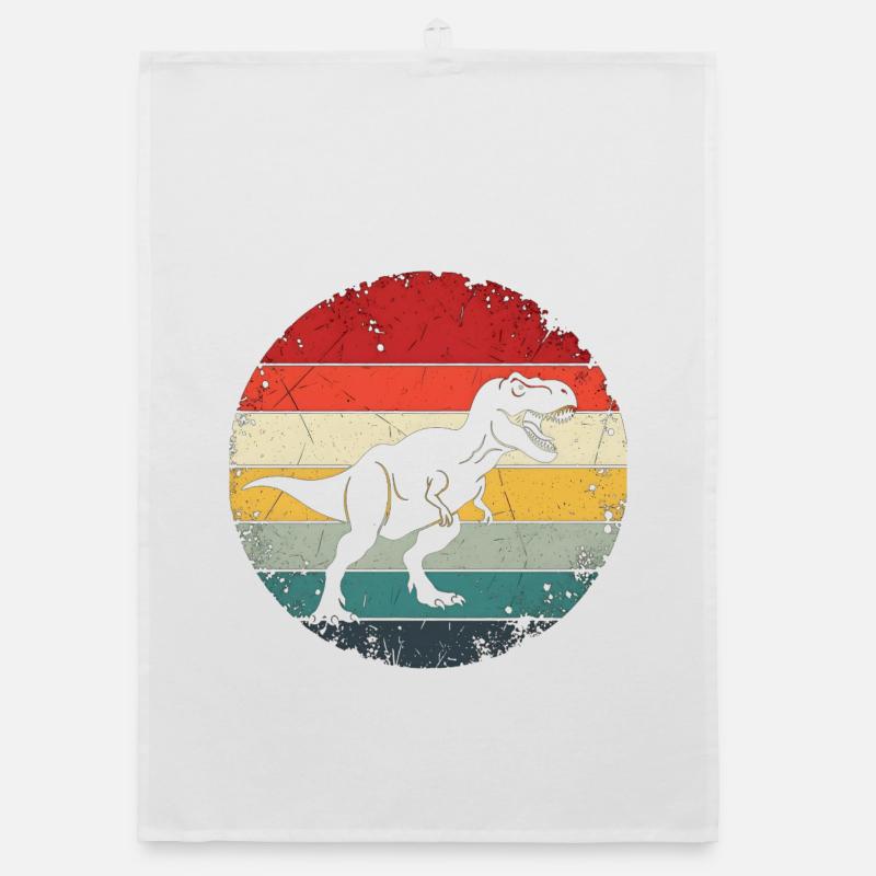 Dinosaur Gift - Retro Dinosaur Dino Dinosaur Organic dish towel