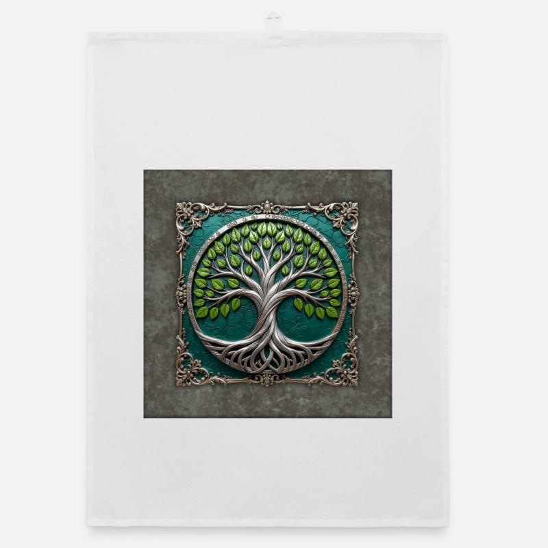 Arbre de Vie Circulaire d’Argent Torchon bio