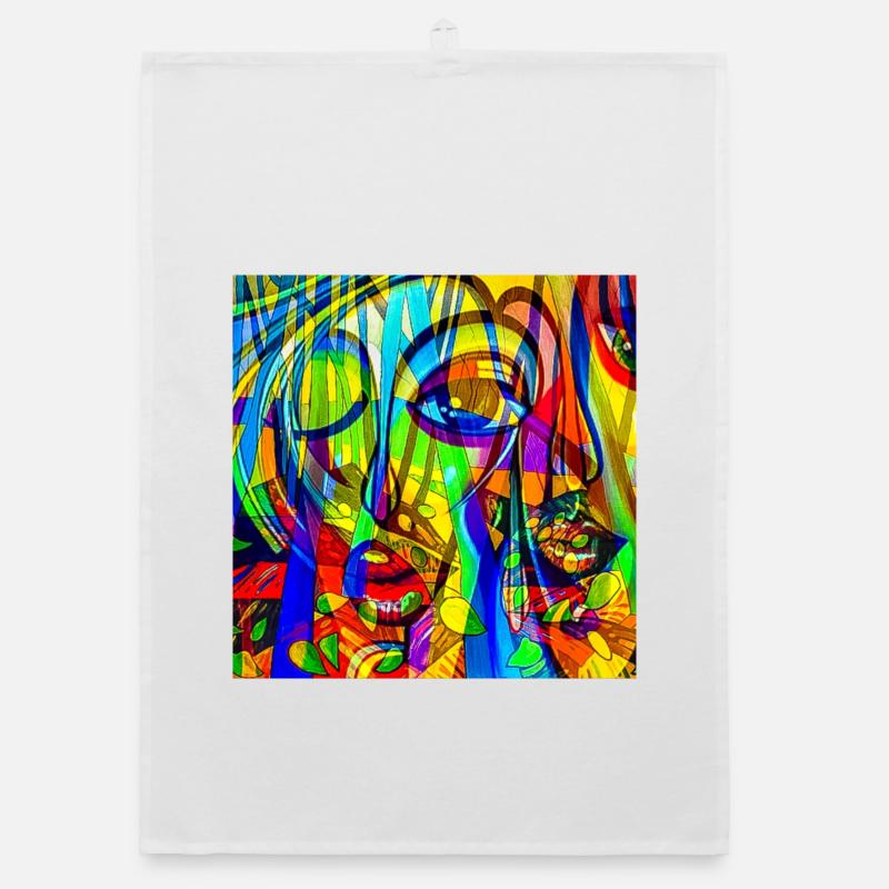 Motif de couleurs Face Abstrait Torchon bio