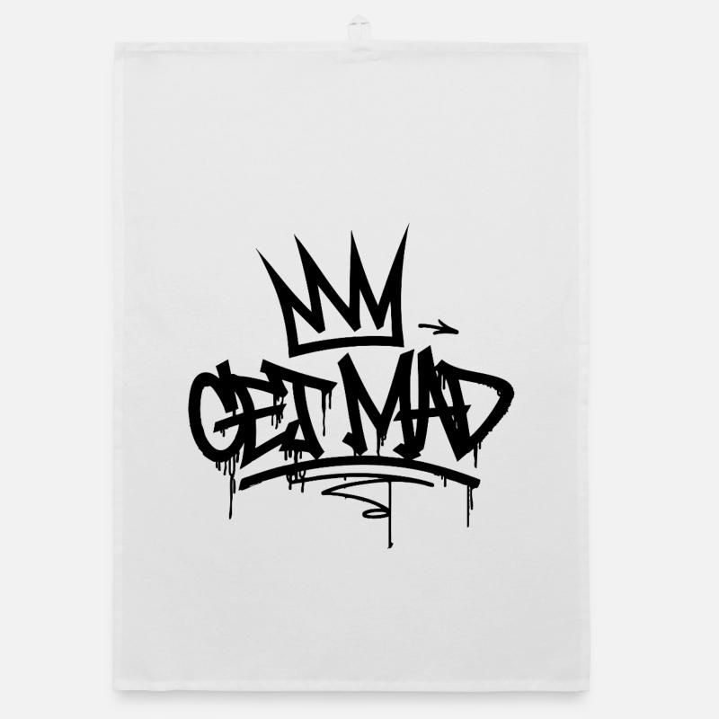 Gamma Crown Graffiti-Logo Werde wütend Organic Geschirrtuch