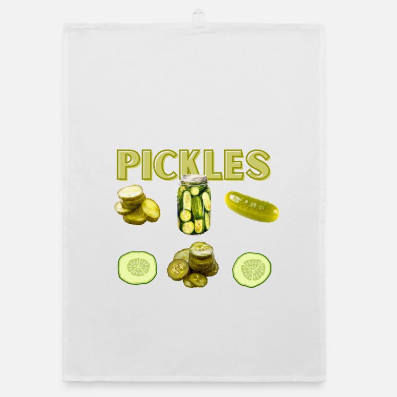 Pickle Lover Cucumber Funny Organic dish towel