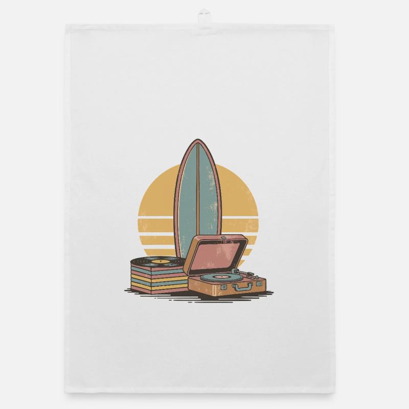 Vinyle Retro Surf Vibes Torchon bio