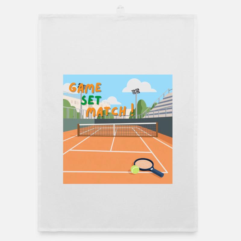 Game Set Match ! - Torchon bio - blanc