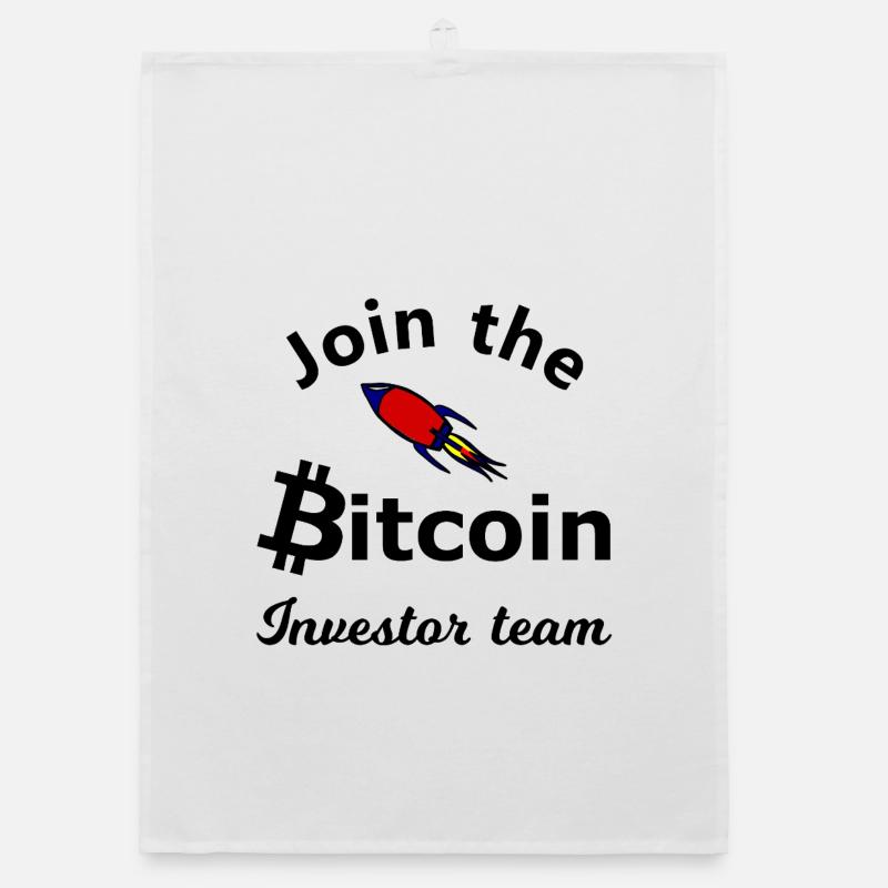 Bitcoin rocket to the moon Organic dish towel