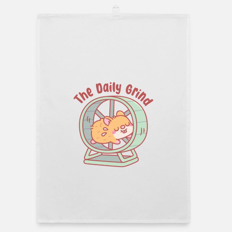 Mignon hamster courant sur la roue : la routine quotidienne Torchon bio