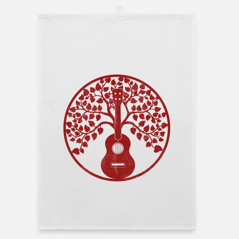 Mandala d’arbre à ukulélé rouge Torchon bio