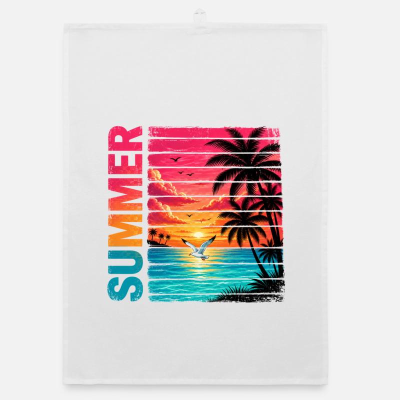 Retro Summer Organic Geschirrtuch