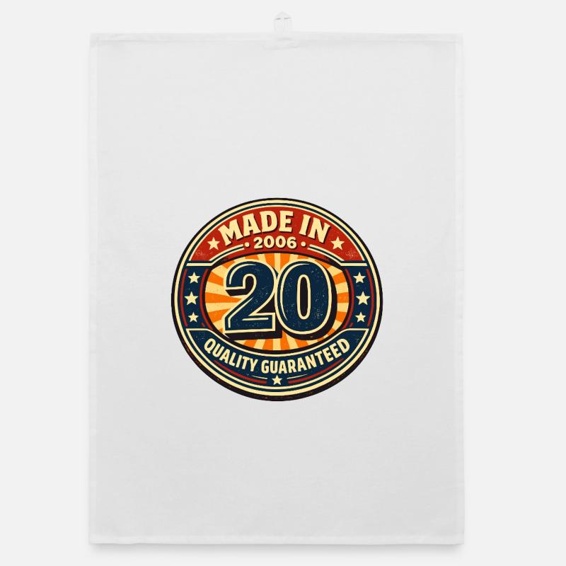 20th Birthday Organic dish towel