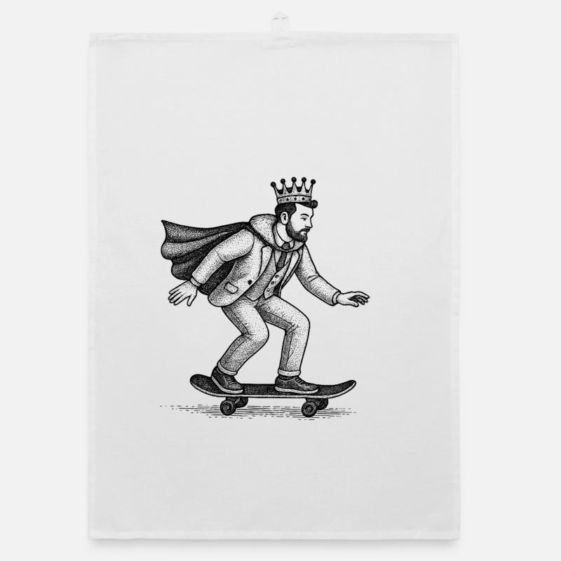 Crowned Skater King Organic dish towel