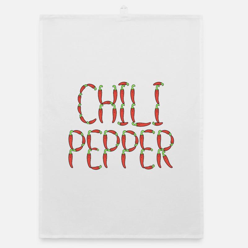 Chili pepper typography Organic dish towel